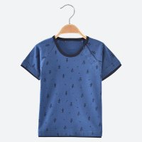 优贝艾儿宝宝夏装上衣0-3岁婴儿男童短袖夏季假两件纯棉T恤打底衫