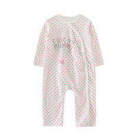 优贝艾儿婴儿波点连体衣春秋纯棉 男女宝宝秋装 婴儿衣服秋U390