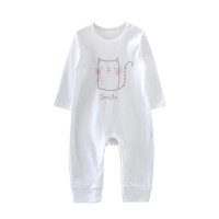 优贝艾儿婴儿猫咪连体衣春秋纯棉 男女宝宝秋装 婴儿衣服秋