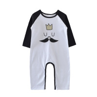 优贝艾儿婴儿Q萌国王连体衣春秋纯棉 男女童装新款 婴儿衣服U394