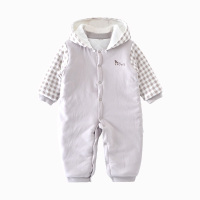 优贝艾儿婴儿秋冬加厚保暖可拆帽子两穿设计连体衣爬服哈衣C3369