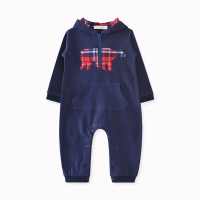 优贝艾儿男女宝春秋动物拼布连帽连体衣哈衣爬服 新生儿衣服U411