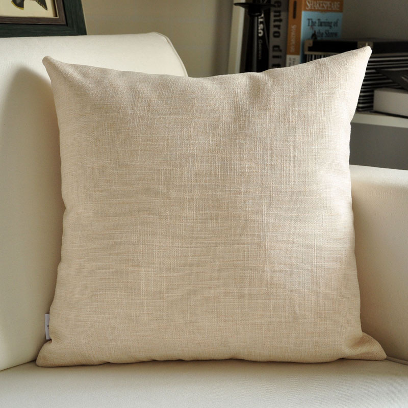 加厚亚麻布艺抱枕大靠垫沙发办公室床头靠枕套腰枕汽车靠背定制