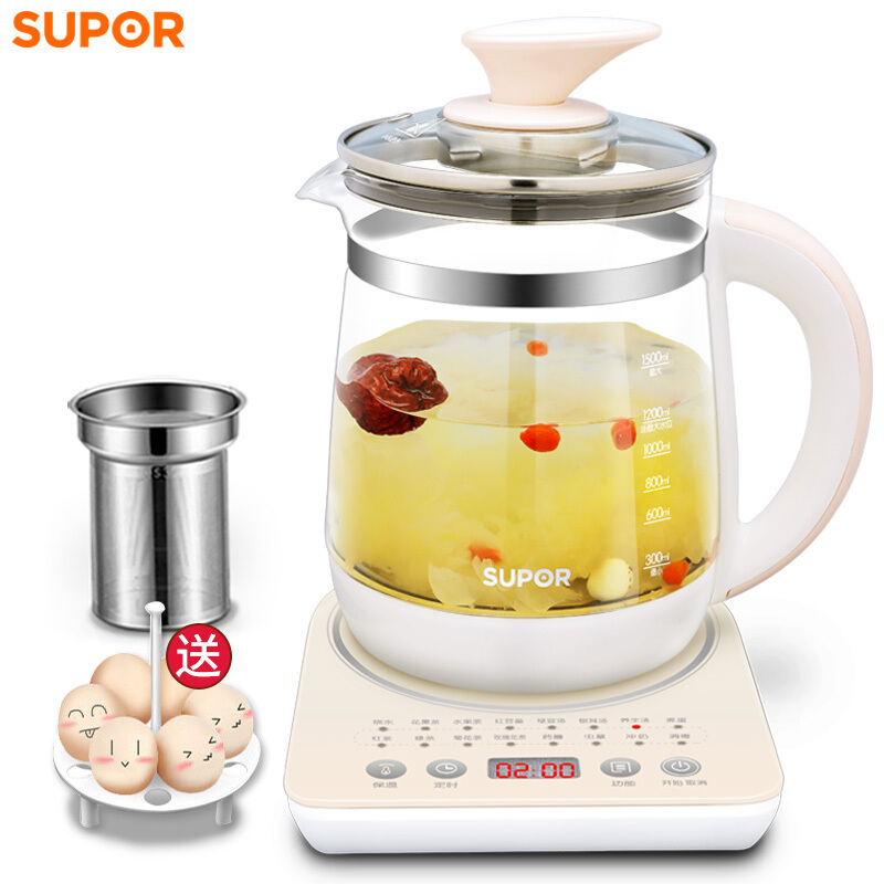 苏泊尔（SUPOR） 养生壶全自动加厚玻璃电热烧水壶煮花茶壶 SW-15T36a