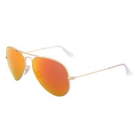 雷朋(Ray.Ban)飞行员系列男女款彩色镀膜太阳镜RB3025 112/69 金色镜架 橙色镀膜