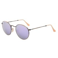 雷朋(Ray.Ban)圆框复古镀膜镜片太阳镜RB3447 167/4K 古铜色镜框 丁香紫色镀膜镜片