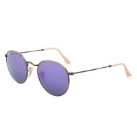 雷朋(Ray.Ban)圆框复古镀膜镜片太阳镜RB3447 167/1M 古铜色镜框 紫罗兰色镀膜镜片