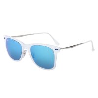 雷朋(Ray.Ban)2015年新款TECH系列镀膜男女款太阳镜RB4210 646/55白色镜框蓝色镀膜镜片