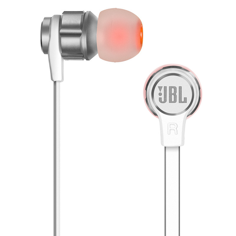 JBL T180A 重低音HIFI入耳式耳机便携运动耳塞苹果手机线控带麦通用立体声 银色 上海井仁专卖