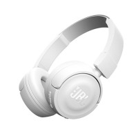 JBL T450BT 无线蓝牙运动耳机 便携头戴式重低音HIFI音乐耳机 可折叠运动带耳麦通话耳机 白色