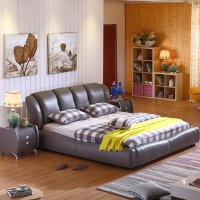 品一 现代简约双人床 1.8米头层真皮大床小户型1.5米卧室皮艺软床婚床