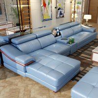 品一家具 沙发 头层牛皮懒人沙发贵妃转角真皮沙发123 现代简约双人皮艺沙发 大小户型客厅组合中厚皮沙发