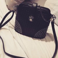 薇思黛 2016新款 韩版潮流时尚编织铆钉贝壳包小包女士时尚单肩斜挎包女包包潮