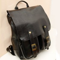 薇思黛2016新款 韩版情侣双皮学院风潮包新款复古双肩包扣亮皮pu书包女包