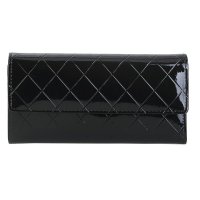 薇思黛 2016新款 漆皮钱包三折女士长款钱包漆皮菱格钱夹特价手拿包