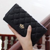 薇思黛2016新款 欧美女士钱包菱格长款票夹皇冠漆皮压花手拿女包