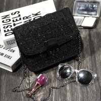 薇思黛 2016新款 韩版潮斜挎包呢子小方包小香链小条包单肩斜跨包女包