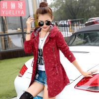 玥俪娅女装秋季新品时尚休闲简约百搭韩版潮范学生中长款风衣胖mm收腰显瘦连帽女士外套