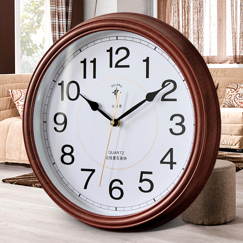 北极星polaris钟表简约大气挂钟客厅现代大气挂表静音卧室石英钟家用