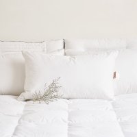斯品家居 全棉滚边羽毛枕 全棉羽绒白鹅枕芯 单人枕
