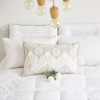 斯品家居 印花立体双边羽毛枕 浅咖色柔软枕芯 单人枕