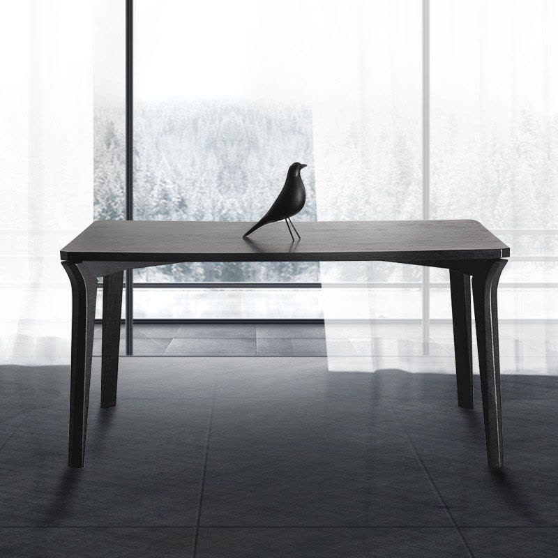 斯品家居 黑天鹅餐桌 简洁白蜡木脚架桌子 餐厅客厅用简约木桌子 黑/灰色图片