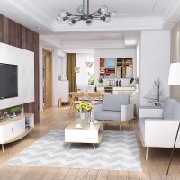 斯品家居 泊系列全屋套装 北欧白蜡木卧室客厅餐厅书房套装