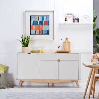 斯品家居 泊系列餐边柜实木餐厅储物柜子