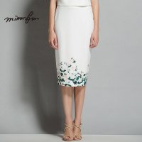 MIRROR FUN2016春夏装新款女装优雅复古玫瑰印花修身包裙OL半身裙
