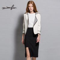 MIRRORFUN 2016春装新款 优雅时尚进口双面复合质感外套