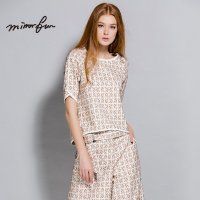 MIRRORFUN 2016春装新款 优雅几何提花图案上衣