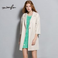 MIRRORFUN 2016春装新款 极简风麂皮大衣外套