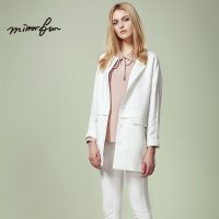 MIRRORFUN2016秋冬新款 中长款风衣女长袖欧美高端圆领茧型外套