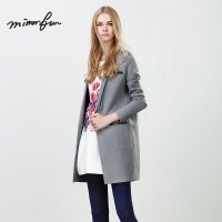 MIRRORFUN2016春装新款女装休闲小西装女中长款OL长袖外套薄款秋