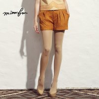 MIRRORFUN2015秋冬新款 百搭压褶短裤女修身A字阔腿靴裤女休闲裤