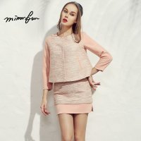 MIRRORFUN2016春装新款花呢短外套女欧美名媛小香风A型百搭外套秋