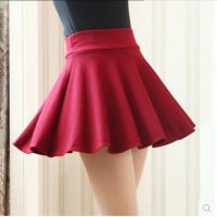 格缇妃 2016新款韩版气质荷叶边针织高腰蓬蓬短裙漂亮半身百褶裙太阳裙