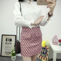 格缇妃 ぶ2016春夏新款韩版波点高腰a字裙短裙修身包臀裙半身裙女