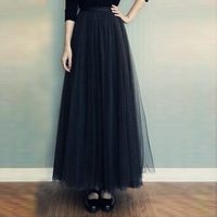 格缇妃 ぶ2016年春季同款网纱半身裙大摆纱裙蓬蓬裙高腰中长裙3274