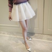 格缇妃 ぶ1939# 春新款韩版宽松 纯色松紧腰网纱蓬蓬半身裙短裙