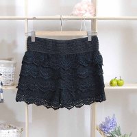 格缇妃 ぶ820# 2016年新款层层钩花蕾丝花边短裤松紧打底复古热裤