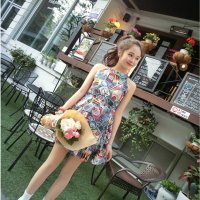 格缇妃 ぶ1010# 2016夏季新品新款韩版无袖连衣裙