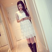 格缇妃 ぶ6612#2016新款内搭打底裙蕾丝拼接中长款吊带背心裙宽松大码连衣