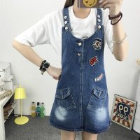 格缇妃 ぶ2016夏装淑女背心吊带牛仔连衣裙背111