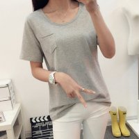 格缇妃 夏款短袖圆领韩版简约大码学生女显瘦打底衫T恤218