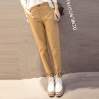 格缇妃 ぶ8178#2016新款百搭学生裤棉布宽松直筒裤显瘦休闲裤女长裤