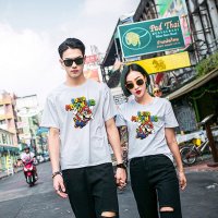 格缇妃 ぶ1693#2016韩版新款情侣装班服短袖T恤