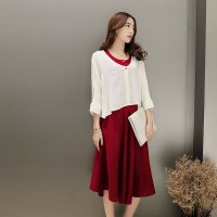 格缇妃 ぶ1606# 2016夏新款大码套装裙女中长款两件套连衣裙
