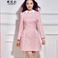 格缇妃 δ5983*春季新款欧美韩版女装新娘年会镶钻礼服连衣裙