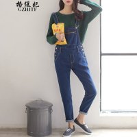 格缇妃 δ2015秋装韩版加大码背带裤女158512545